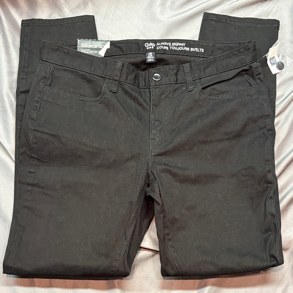 GAP Women's 10R Always‎ Skinny Black Jeans NWT Mid-Rise Stretch Denim Pants